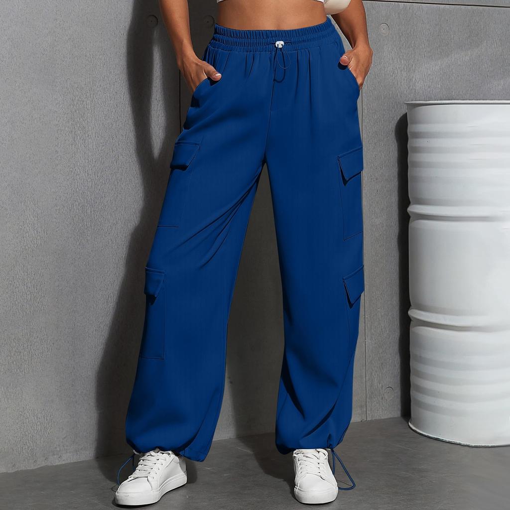 Women's Fashion Sport Solid Color Pocket Casual Sweatpants Pants