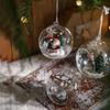 Transparent Christmas Hanging Glass Balls Cartoon Christmas Decorative Balls  Holiday