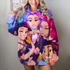 Женская толстовка K-pop «Охотники на демонов», с капюшоном, повседневная, персонализированная, уличная одежда, для отпуска