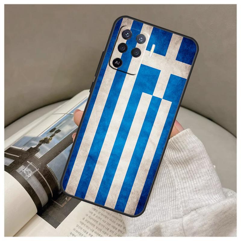 Греция Греческий флаг Чехол для Oppo A17 A57 A77 A40 A78 A54 A74 A94 A76 A16 A96 A18 A60 A80 A38 A58 A98 A15 A5 Pro