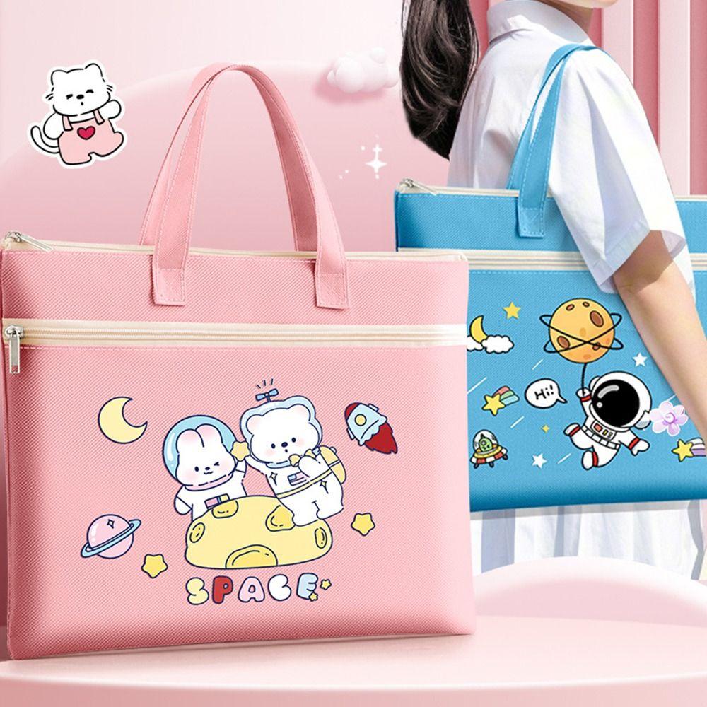 Двухслойная школьная сумка-тоут, холщовая сумка для файлов, симпатичная сумка для файлов формата А4, учебные принадлежности