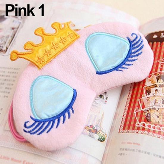 Cute Embroidered Patterns Crown Blindfold Plush 16 Cm 1 Pc