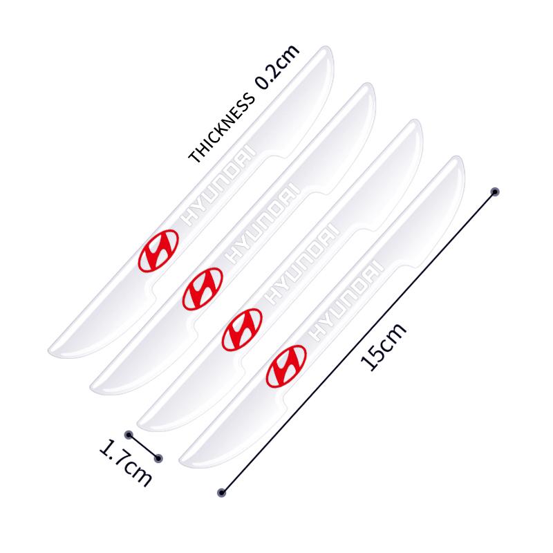 4PCS Car Door Transparent Bumper Guard Anti-Collision Protector For Hyundai Tucson I10 I20 I30 Santa Fe Sonata Azera Accent KK9