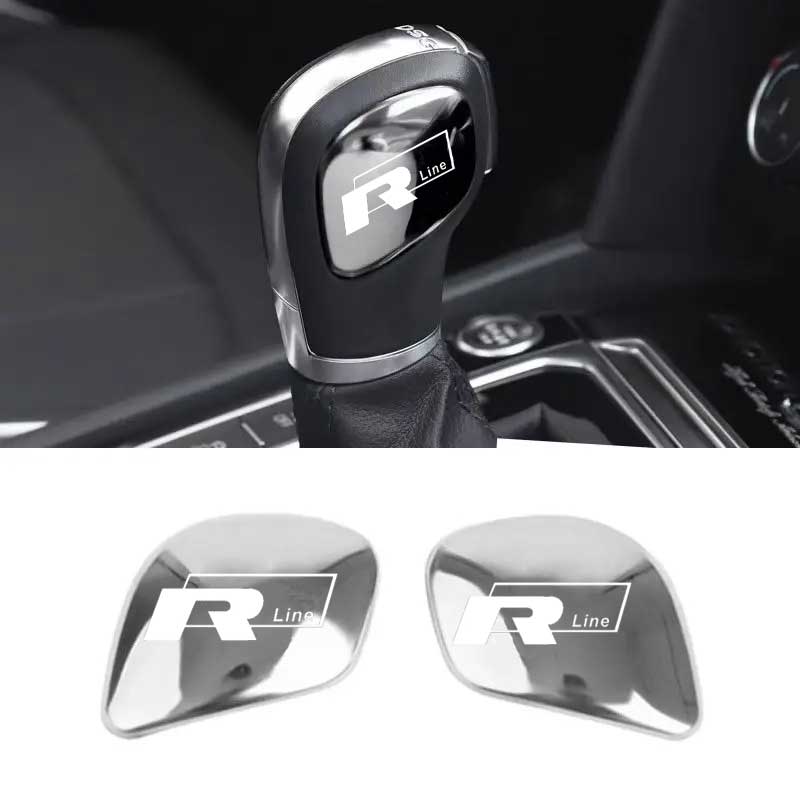 For VW VOLKSWAGEN 2026 New 1pair Alloy Car Gear Shift Knob Decals Sticker for VW Magotan CC Golf 7 T-ROC C-TREK Touran Beetle Pa