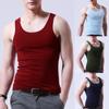 1PC Fashion Slim Tight Undershirt Bouncy Top Men's Seamless Ice Silk Tank Elastic Casual Solid