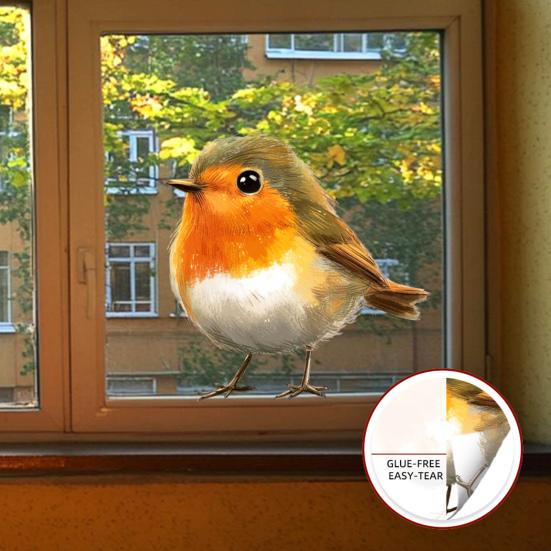 Large Crow Window Sticker Black Raven Bird on Branch PVC Decal Reusable Double-Sided Static Window Clings for Living Room Glass Door Window Decor