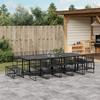 VidaXL 15-piece Garden Dining Set Black Woven Resin 3295056