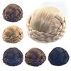 Women Synthetic Clip In Bun Fake Hair Extensions Chignon Roller Updo Hairpiece Braided Chignon