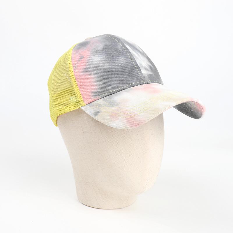 Женская бейсболка с принтом тай-дай, дышащая сетчатая кепка с отверстием для хвоста, регулируемые кепки для папы для повседневной носки, путешествий, спорта