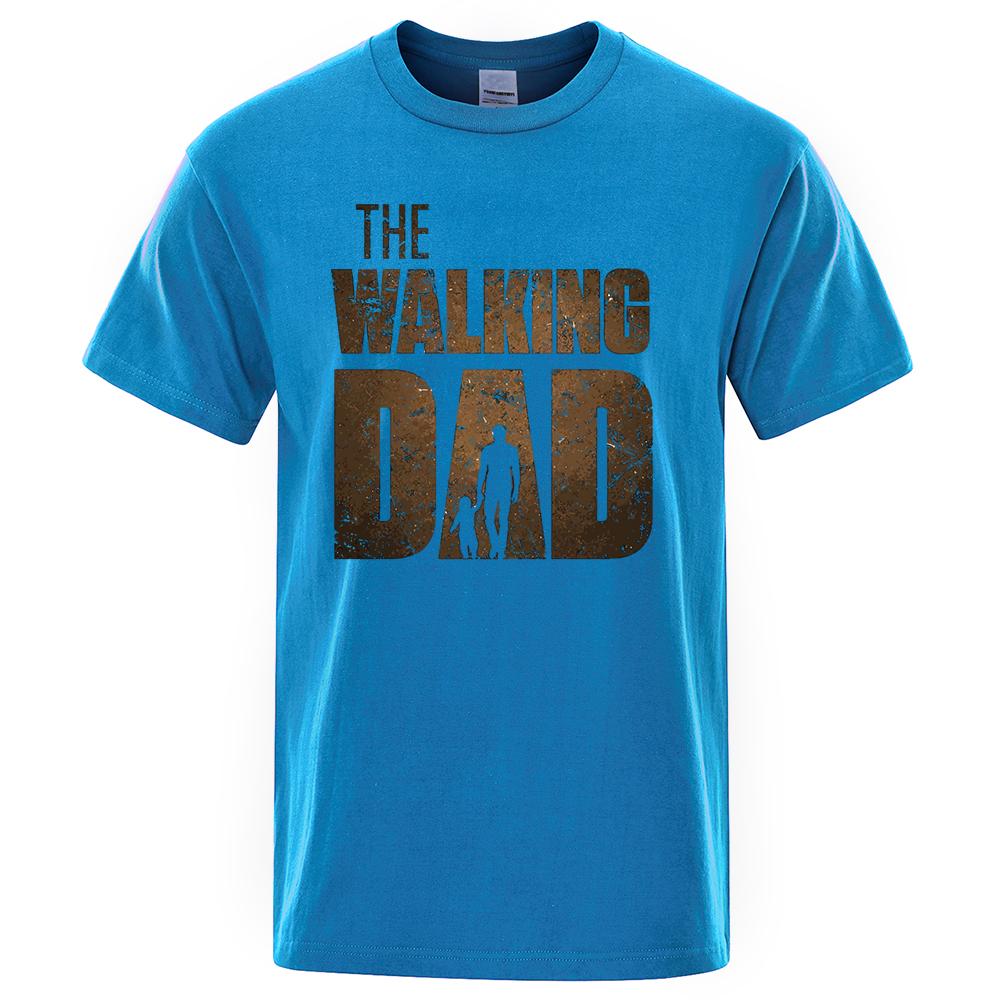 Cotton The Walking Dad Funny Street Printed T-Shirts Men Fashion Summer Tshirt Loose Oversized Cotton Short Sleeves Casual Hip Hop Tees