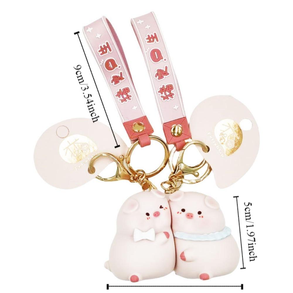 Hanging Jewelry Cute Lovers Keyring Backpack Pendant Hug Pig Key Ring  Lovers