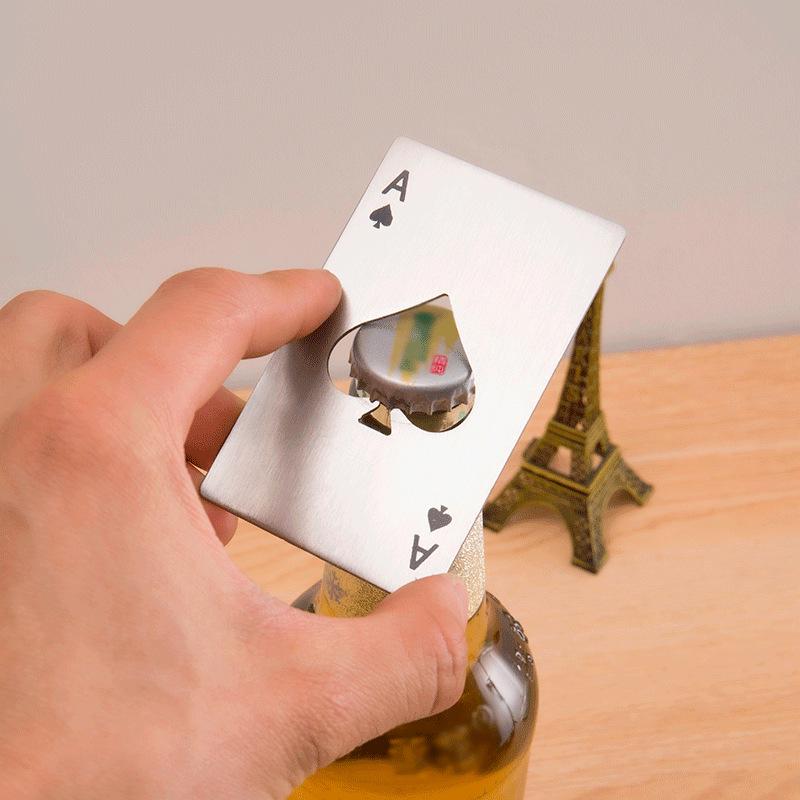 Металлический открыватель для бутылок Пиковый туз - Портативный барный и бытовой инструмент