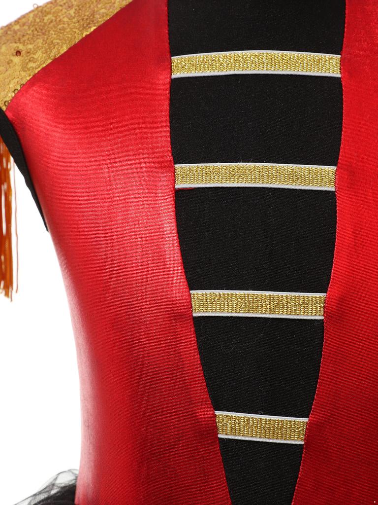 Girls Circus Ringmaster Costume Sleeveless Sequins Jumpsuit Tassels Open Back Short Unitard Dance Performance Wear