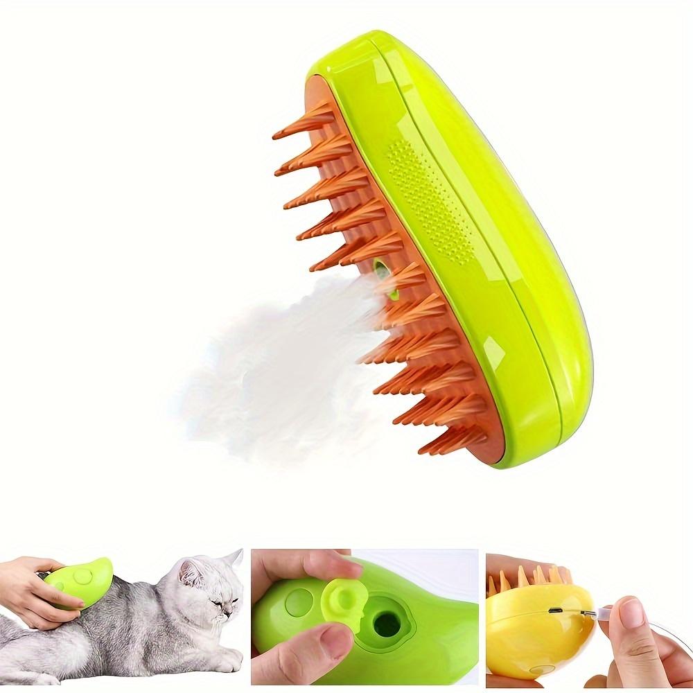 Cat Brush with Steam Function, Rechargeable Cat Slicker Brush with Liquid Inlet for Detangling and Massaging, Multifunctional Pet Hair Comb