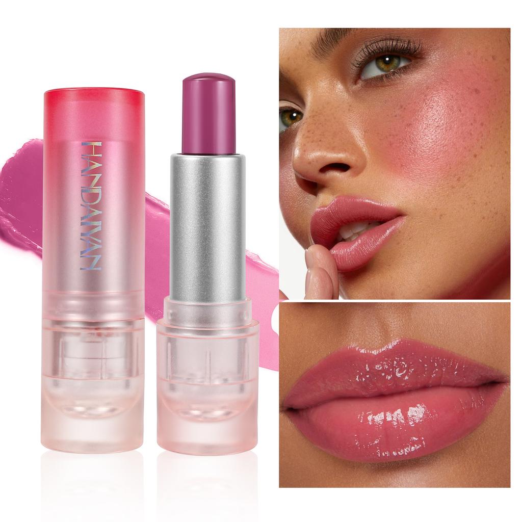 Warm Change Jelly Lip and Cheek Lip Balm Long-lasting Moisturizing Mirror Water Color Changing Lip Balm