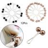 12pcs/lot Anti Slip Brooch Headscarf Shawl Scarf Lady Muslim Fixed Pins Scarf Hijab Clips Pearl Stylish Brooch for Women