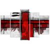 Feeby Картина из пяти частей, напечатанная на холсте, Красный акцент