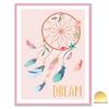[A0724] - Pink 'Dream' Children's Canvas (dreamcatcher- Dreamcatcher) - 40x30cm