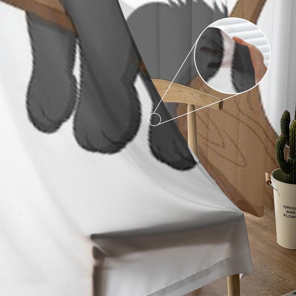 Спящая панда мультфильм роскошные шифоновые прозрачные шторы для гостиной спальни украшение окна вуаль тюль занавеска