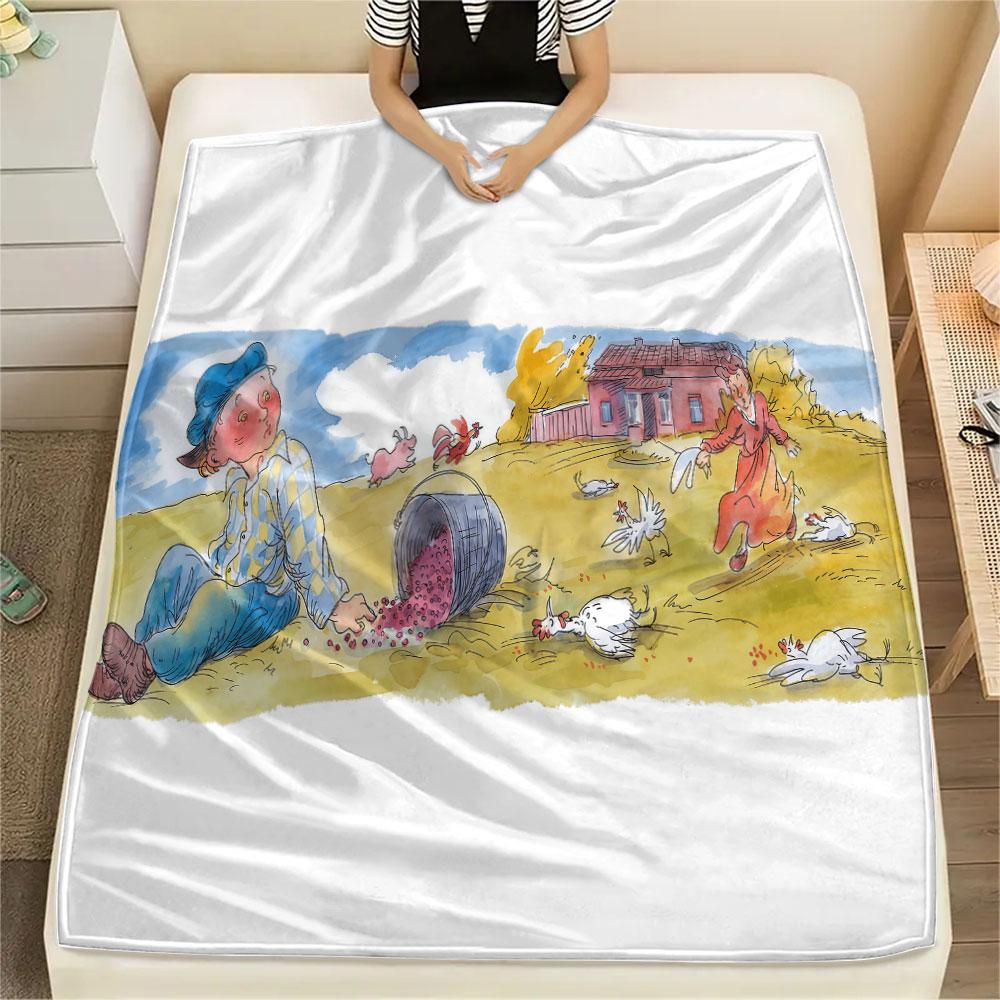 Emil of Lonneberga Art Printed Flannel Blanket, soft throw for bedroom sofa, washable, fan merchandise, great gift.