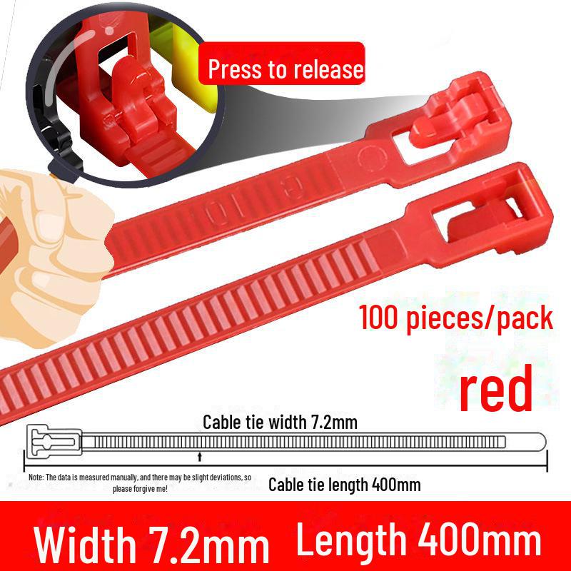 Многоразовая нейлоновая кабельная стяжка с квадратной головкой, черно-белая