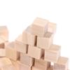 100Pcs Unfinished Blank Mini Diy Wooden Square Solid Cubes For Woodwork Craft