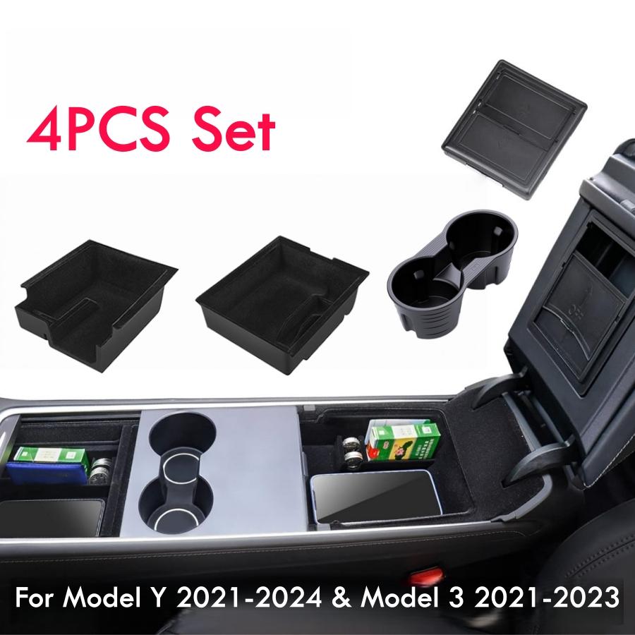 For Tesla Model Y/3 Center Console Organizer Tray Armrest Storage Box Hidden Cubby Drawer Fit 2021-2024 Model Y 2021-2023 Model3