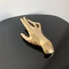 Golden Smooth Palm Brooch Large Shawl Clip Creative Party Jewelry  Men