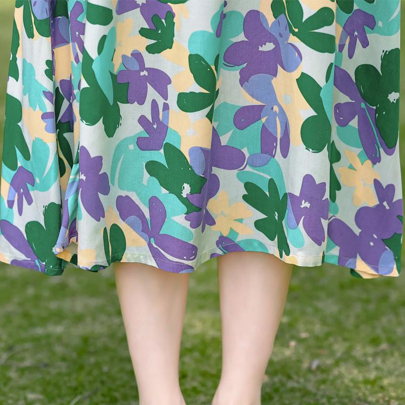 Плюс Размер Элегантные Женские Летние Платья Винтажная Одежда Короткие Рукава Свободные Длинные Платья