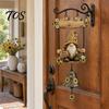 Butterfly Elf Owl Door Hanger Garden Gnome Bell, Welcome Outdoor Hanging Doorbell, DIY Decorative Wood Sign Wind Chimes for Patio Home Porch