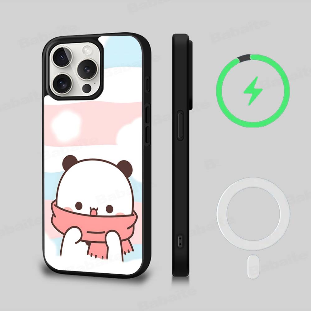 BUBU DUDU Мультяшный Матовый Магнитный Чехол Для Телефона Для IPhone 16 17 15 14 13 12 11 Для Magsafe Беспроводной Зарядки