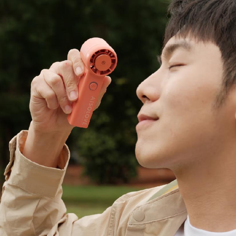Handheld Fan, Portable Mini High-Speed USB Fan, with Turbine Air Concentration Energy, Long Battery Life, Orange