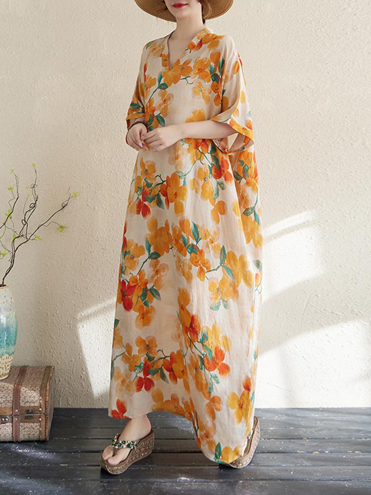 Xitao Платье с V-образным вырезом и рукавами «летучая мышь» ZMY1026