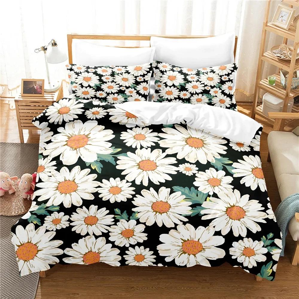 Bedding Set Adults  Chrysanthemum flower Duvet Cover Sets Kids,twin Full Queen King Bedroom Set Home Textile housse de couette