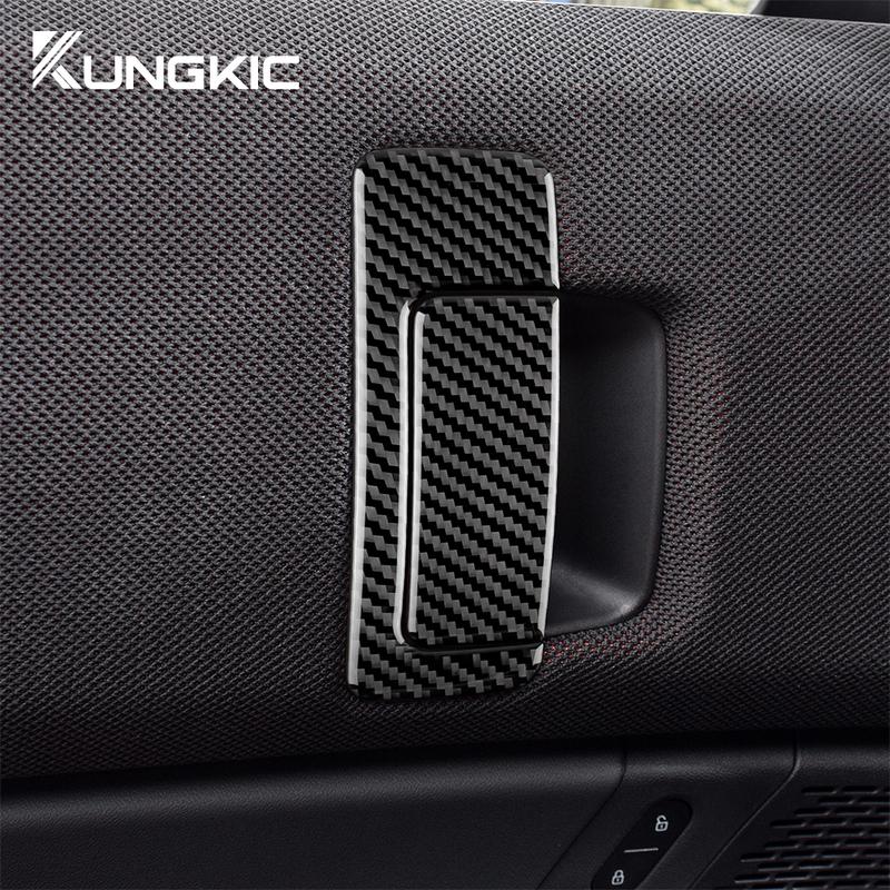 Real Soft Carbon Fiber For MINI Countryman U25 2024 2025 Interior Trim Panel Car Inner Door Handle Pull Sticker.