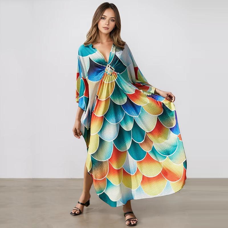 Xitao Платье с разрезом сбоку и рукавами «летучая мышь» GJ1192