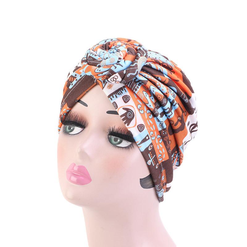 Модная шляпа African Wind Baotou Cap Vortex Knotted Turban Hat Chemo Cap Muslim Hat