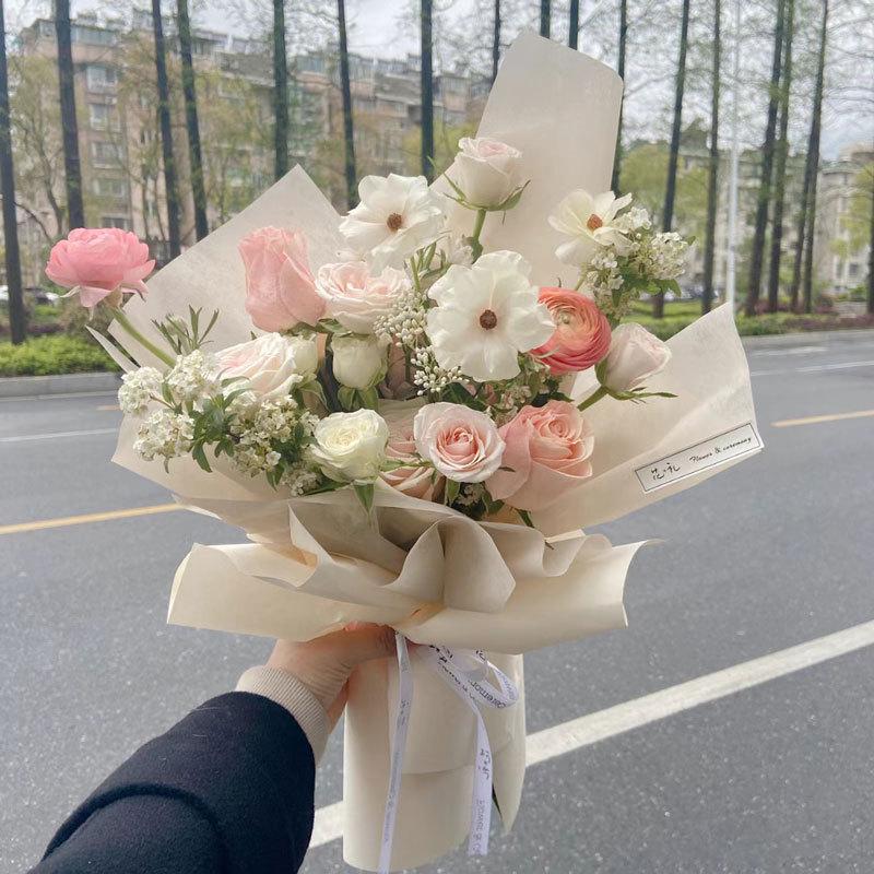 Подарочная упаковка из цветочной бумаги в стиле Сиднея: Упаковочный материал для букетов на хлопковой подкладке