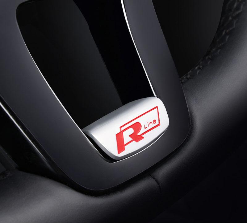 Для VW Volkswagen Jetta MK5 Golf 3D Алюминиевый сплав Rline Значок Наклейка на руль автомобиля Аксессуары Для Volkswagen GTI Polo G