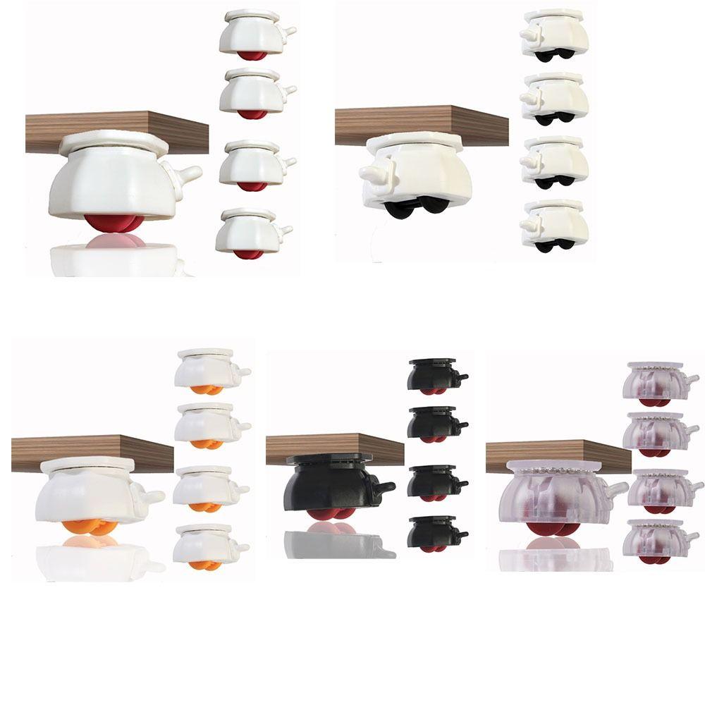 4Pcs Wear Resistant Universal Wheel Caster Self Adhesive Pulley Rotating Wheel  Home Use