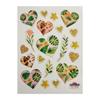 Stickers Coeurs et feuillages - pailletés - 1,8 cm