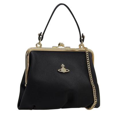 Сумка Наплечная сумка 2-в-1 Crossbody Кожаная застежка Черный Золотой Сумка-кошелек GRANNY FRAME 4B010007WS000BN402 VIVIENNE WESTWOOD [Vivienne Westwood] Женская [Предмет]