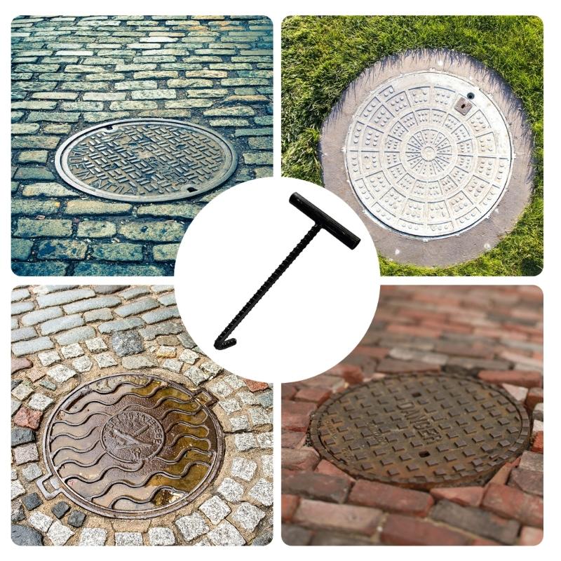 10 мм Открыватель крышки люка Крюк для люка с удобной ручкой для строителей Быстрая обработка крышки