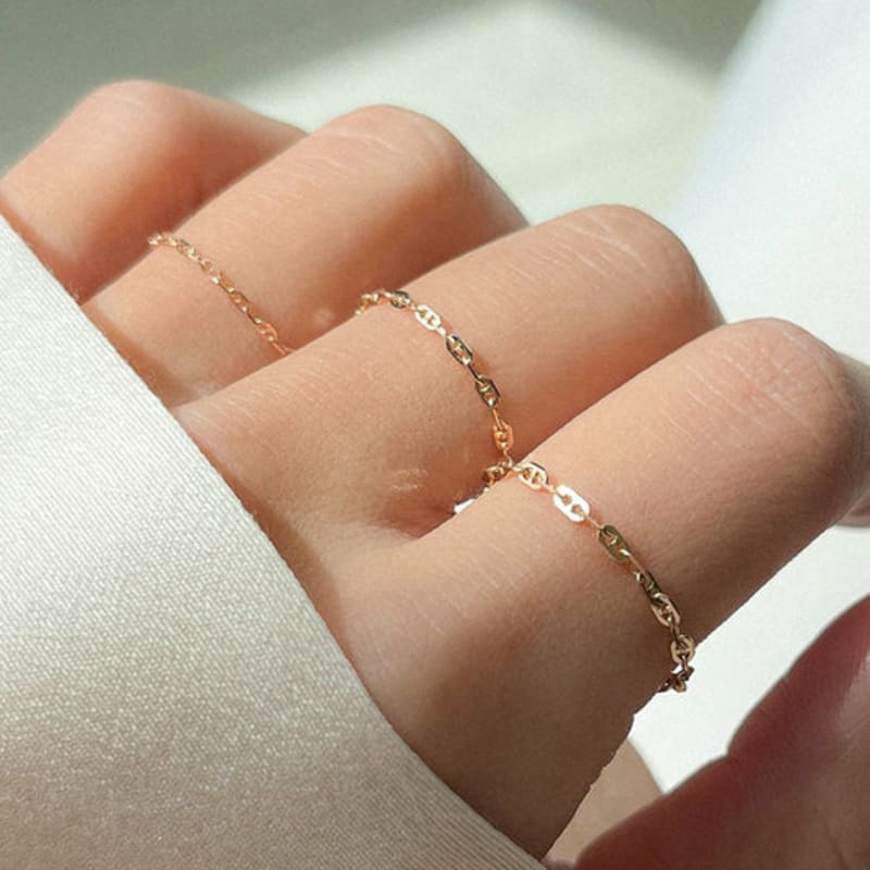 Own Keen Chain Ring (3-pun, 5-pun, 7-pun / 14k gold)