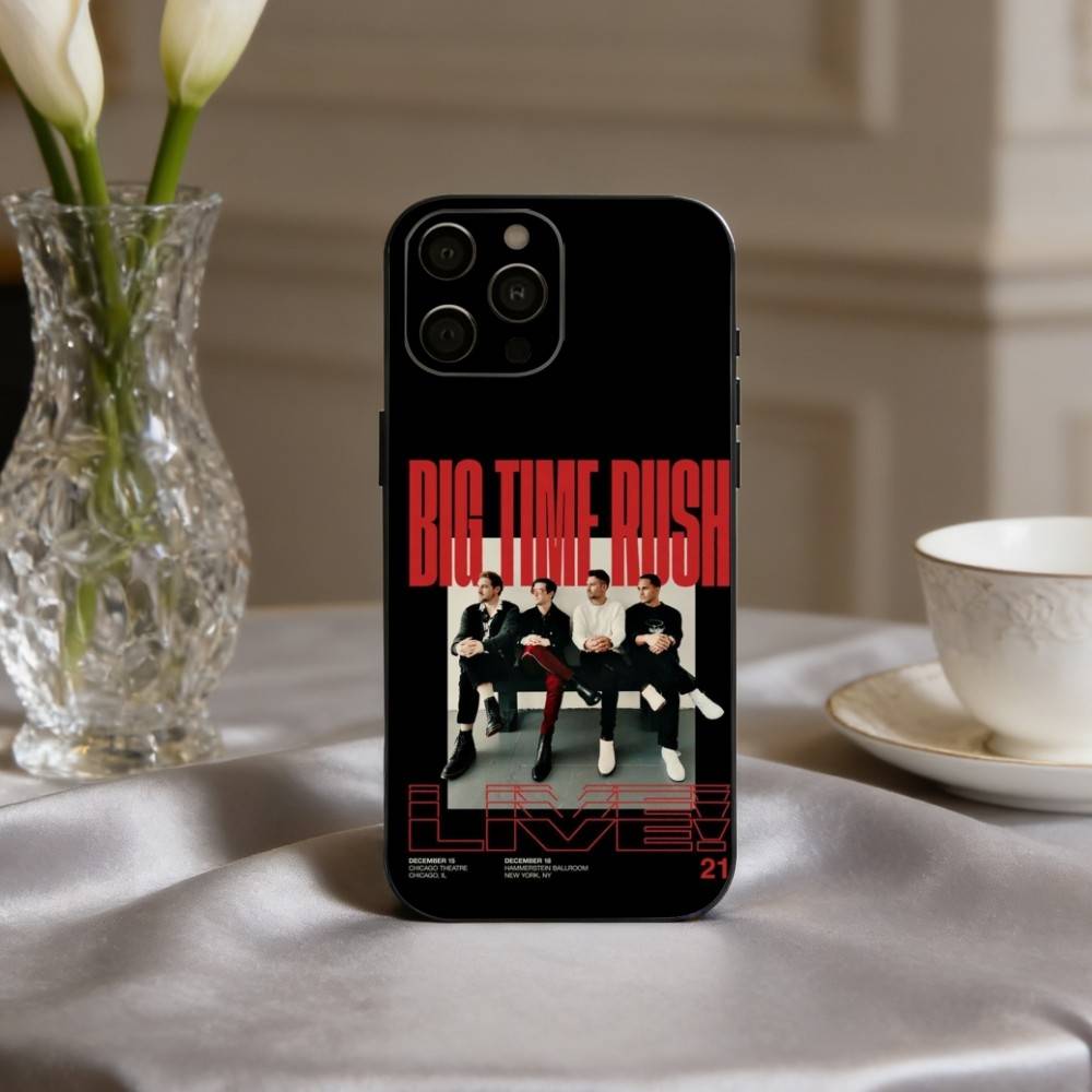 Music B-Big-G T-Time R-Rush-H Phone Case For iPhone 17,16,15,14,13,12,11 Plus,Pro Max,XS,Soft Silicone Black Cover