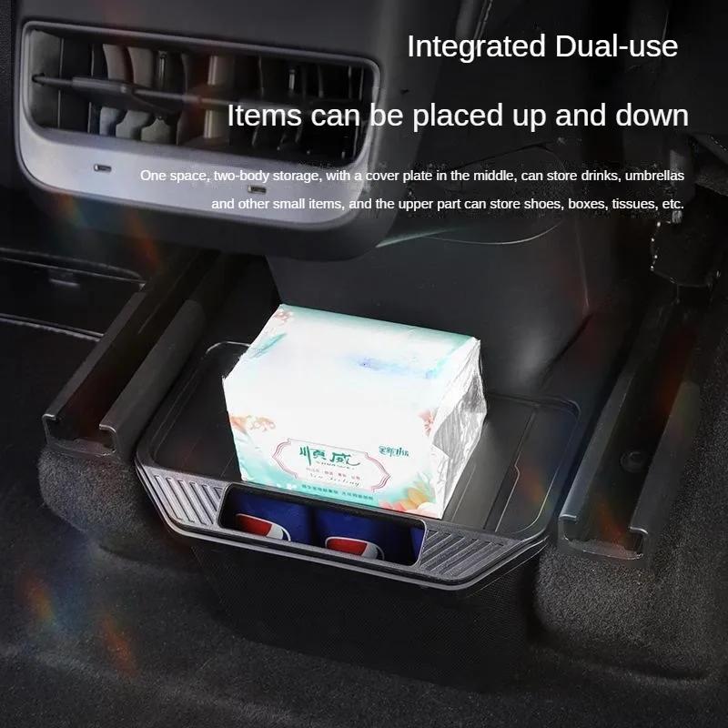 Новейшая модель Y, органайзер для задней центральной консоли, ящик для хранения на заднем сиденье из термопластичного эластомера, мусорное ведро с противоскользящей крышкой, задний контейнер для сидений 2-го ряда