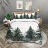 3pcs Pine Tree Pattern Printed Bedding Set,1 Duvet Cover+2 Pillowcase, Suitable for Teenagers and Adults Bedroom,home Decoration