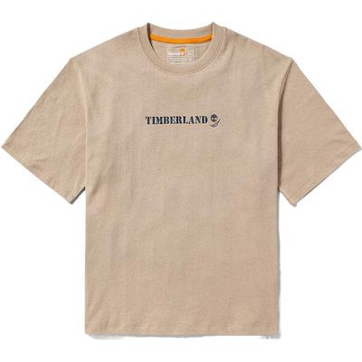 Timberland Логотип Растительный Принт Повседневный Свободный Удобный Дышащий Круглый Вырез Короткий Рукав Футболка Унисекс Топы Light-Earth A6BEE-269