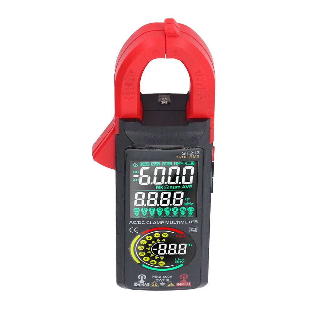 Цифровой токоизмерительный мультиметр с двойным экраном NCV, тестер напряжения постоянного и переменного тока с фонариком
