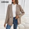 Women's Spring and Autumn Casual Suit Jacket Button Lapel Long Sleeve with Pocket Business Jacket
